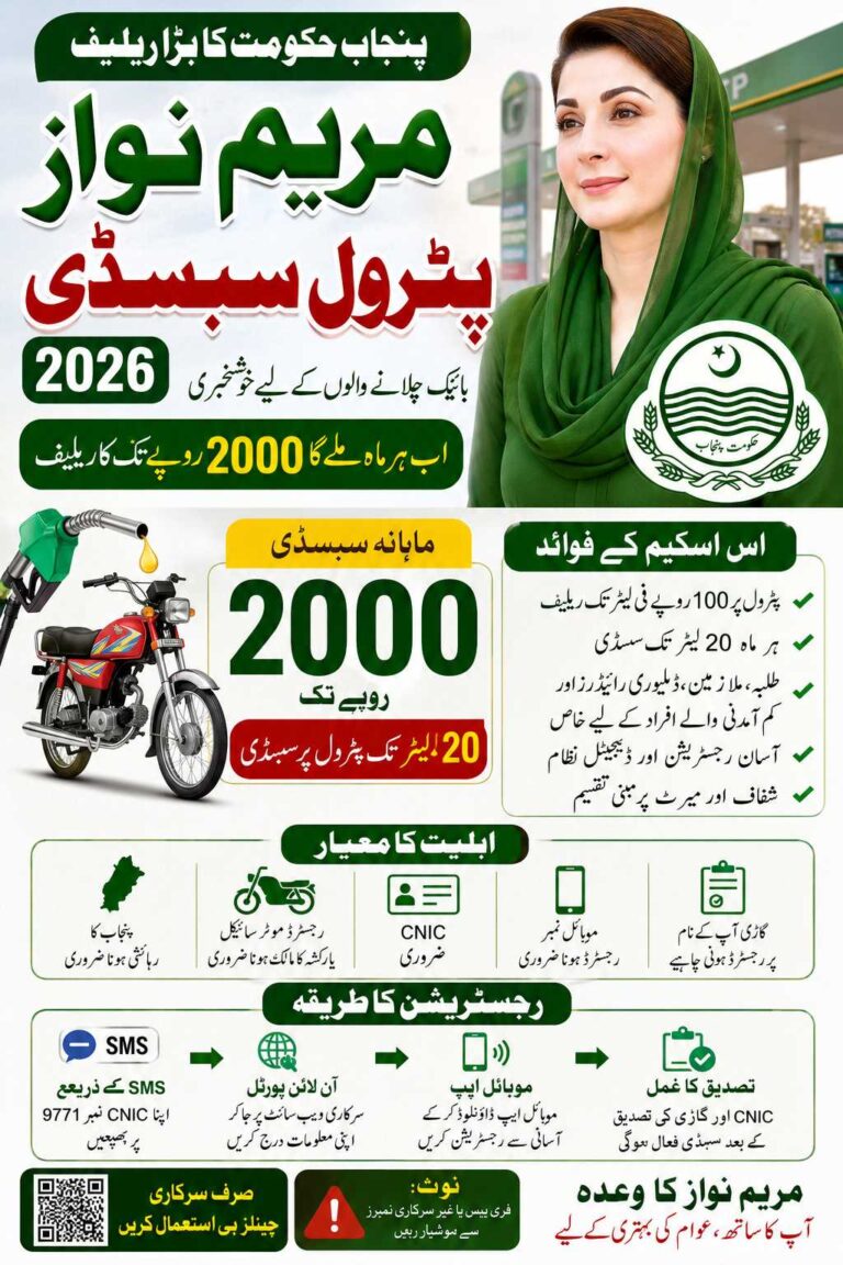 Maryam Nawaz petrol subsidy 2026